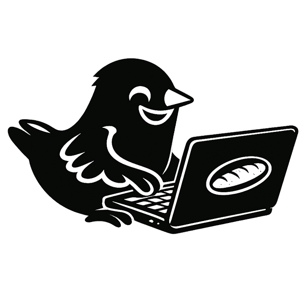 Mascotte configurant la boutique sur ordinateur